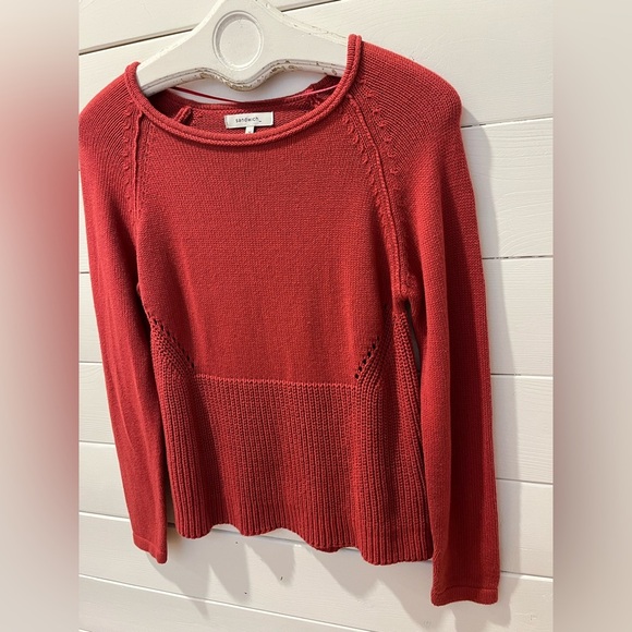 ❤️ Sandwich_ Textured Red Cotton Sweater – Size M - Picture 7 of 8